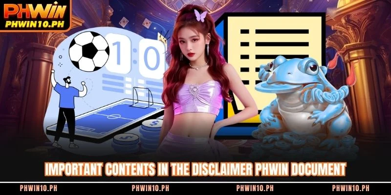 Important contents in the disclaimer PHWIN document
