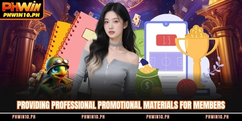 Providing professional promotional materials for members